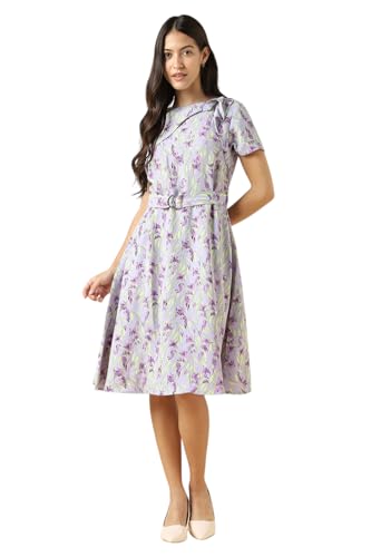 Women Lilac Print Casual Dress