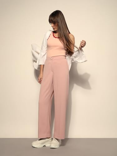 VERO MODA Womens Straight Fit Pants Pale Mauve
