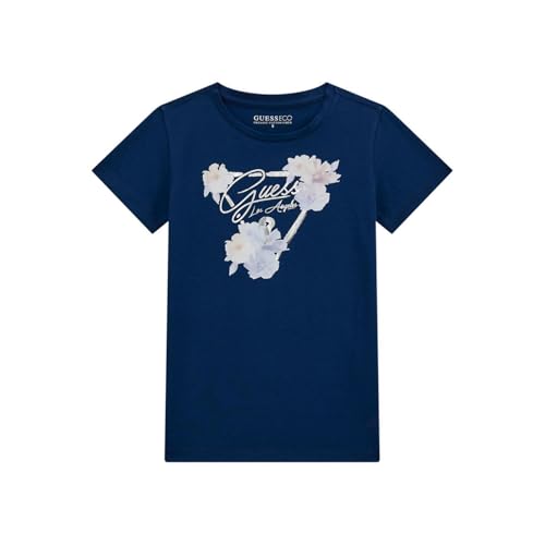 GUESS Secret Blue Cotton Blend Printed T-Shirt