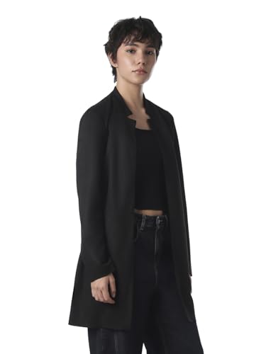ONLY Women's Solid Regular Fit Black Coat