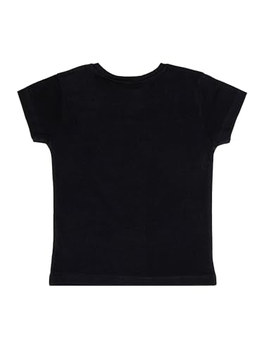 BODYCARE Girls Round Neck Half Sleeves Solid Tshirt - Black