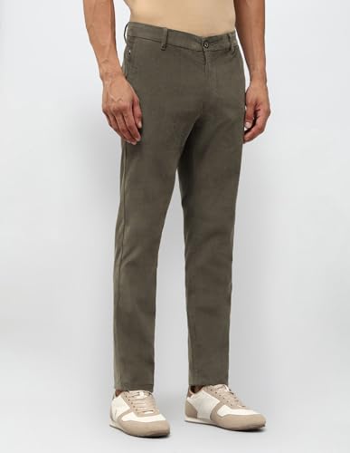 U.S.Polo Association Men's Denver Slim Fit Corduroy Trousers (USTRO018D_Green_34)