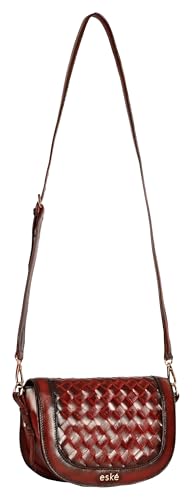 eske Decker Genuine Leather Womens Shoulder Bag with Detachable Sling Strap