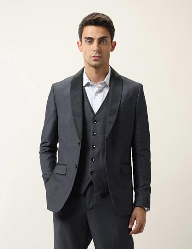 Arrow Men's Shawl Collar Tailored Fit Suit (ARAJSU5515_Grey_46)