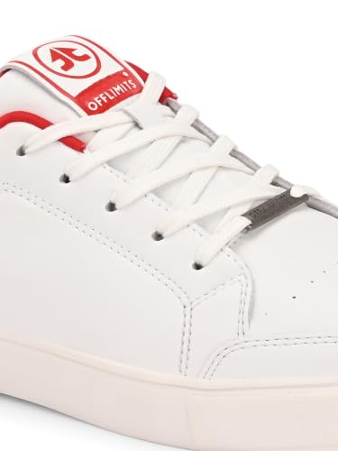OFF LIMITS Men Skyline Casual Sneakers,Off White/RED,7 UK