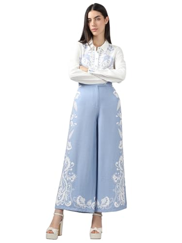 VERO MODA Women Flared Blue High Rise Pants