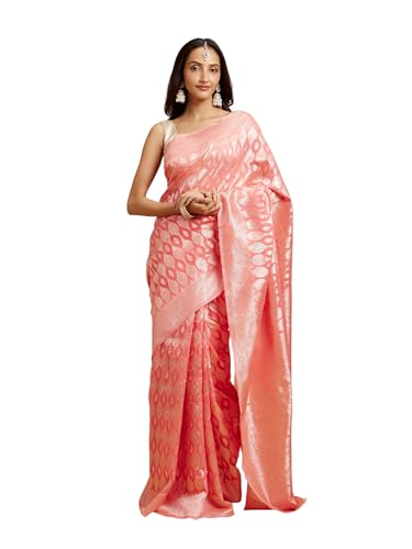 MOHEY Women's Art Silk bel Buti Pattern Zari Weave Saree(Gajree)