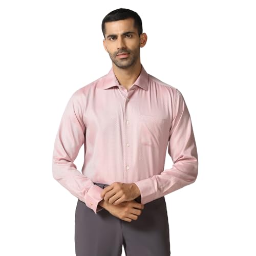 blackberrys Men Pink Luxe India Slim Fit Shirt | Soft Pink Solid Shirt with Full Sleeves, Tailored Profile and Refined Professional Styling | Size 39