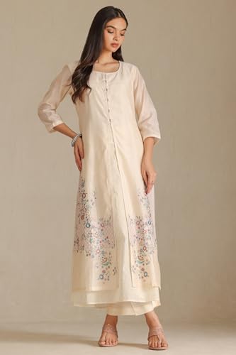 Soch Women's Chanderi Kurta Set (EWA5CD22051_Off White