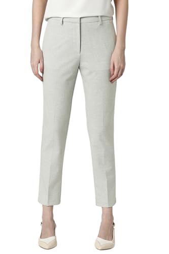 Van Heusen Women Grey Print Formal Trousers