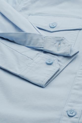 Boys Light Blue Solid Casual Shirt