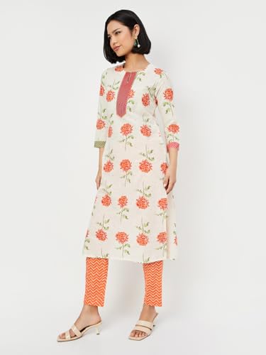 Max Women's Cotton Blend Kurta Set (CTKST54024