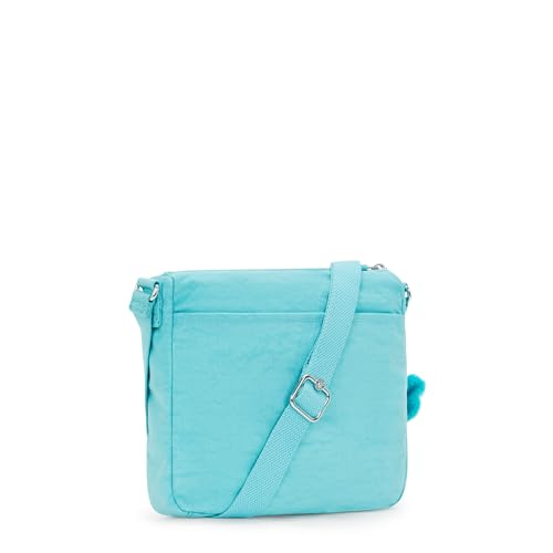 Kipling Women's Sebastian Crossbody, Super Light, Durable Messenger, Shoulder Bag, Deepest Aqua, 9''L x 8.75''H x 1''D, Kipling Women's Sebastian Crossbody Bag
