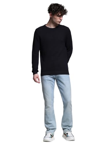 Jack & Jones Men Slim Fit Navy Blue Sweater