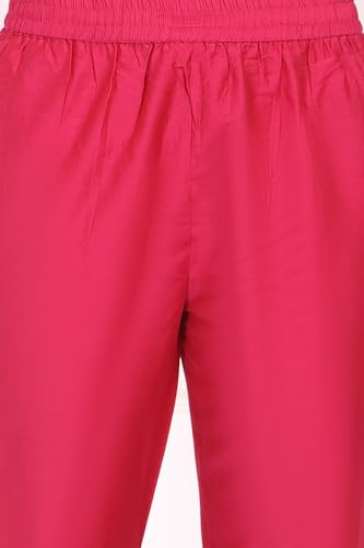 W for Woman Pink Solid Embroidered Straight Kurta and Straight Pants Set - (WS13457-224480-M)
