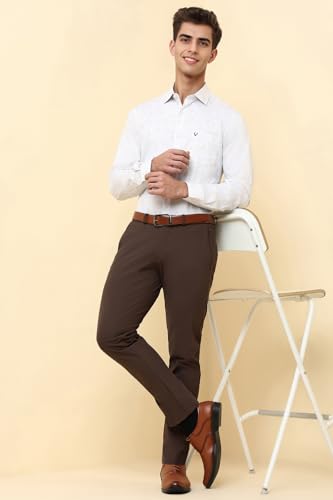 Allen Solly Men Beige Print Full Sleeves Formal Shirt