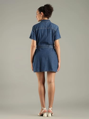 Cotton Spread Collar Shirt Dress