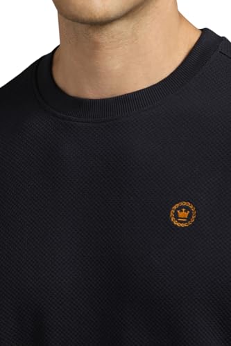 Louis Philippe Men Casual Black Textured Sweatshirt