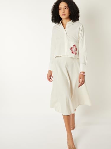 Max Women Embroidered Shirt (White_S)