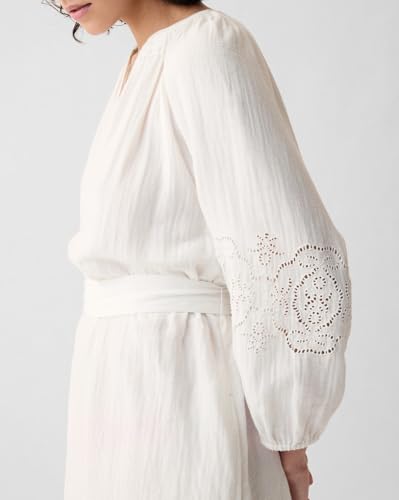 GAP Women's Cotton A-Line Above The Knee Casual Dress (442528436_offwhite_Off White