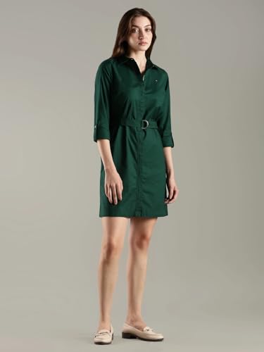 Cotton Spread Collar Shirt Dress