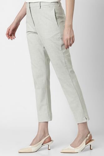 Van Heusen Women Grey Print Formal Trousers