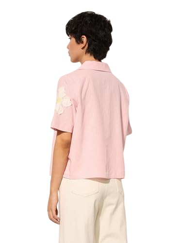 ONLY Women's Regular Fit Pink Shirt