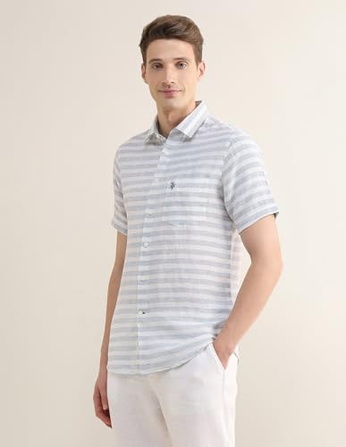 U.S.Polo Association Men's Horizontal Striped Regular Fit Shirt