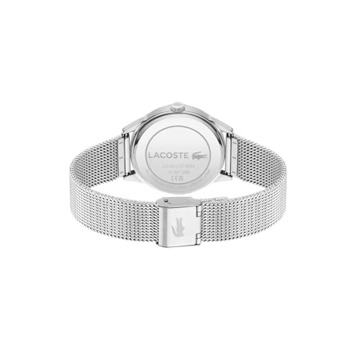 Lacoste Gemala Qtz Basic Silver White Round Dial Women's Watch|Stainless Steel Material|Multi Color Band - 2001342