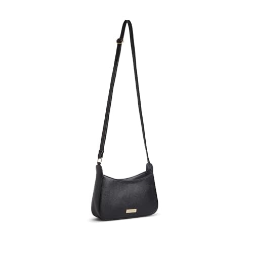 Caprese Carol Small Sling Bag for Women with Adjustable Strap & Zip Closure for Comfortable Wear | Versatile Handbag for Everyday Use, Travel, and Special Occasions (Black)