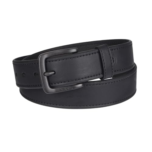 Levi's Casual Belt-Dress for Men Jeans with Thick Strap and Buckle, Matte Black, Small (30-32)