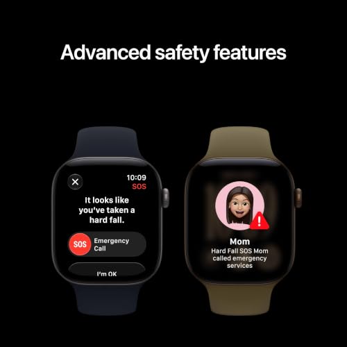 Apple Watch Series 12 GPS + Cellular 42mm Smartwatch | Dark Bronze Aluminium Case, Olive Sport Band - M/L. Health + Fitness + Sleep Tracking, Heart Rate, Safety