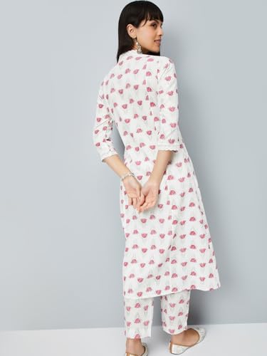 Max Women's Cotton Kurta Set (CTKST54064_Off White