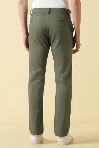 Men Olive Textured Casual Trousers
