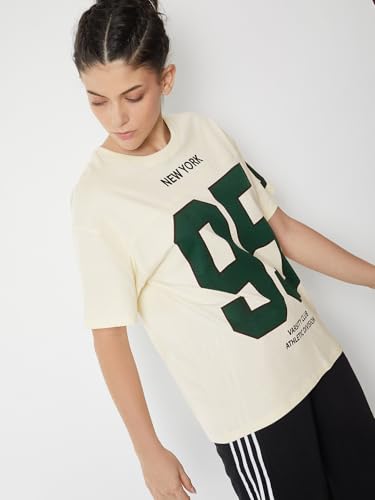 Max Women Printed Oversized Sports T-Shirt - Pack of 2 (White_XS)