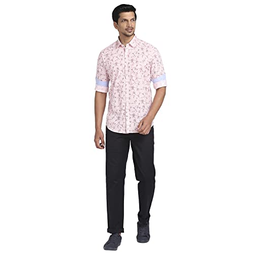Color Plus Men's Full Sleeve Tailored Fit Medium Red Casual Shirt
