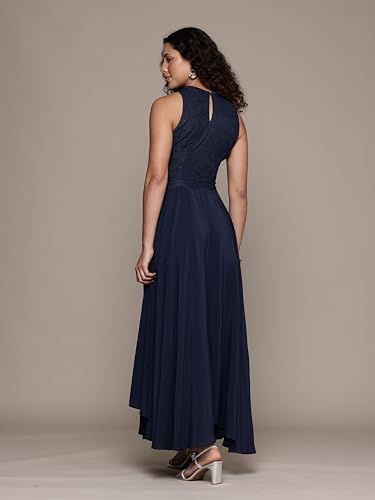 Label RITU KUMAR Blue Carina Crepe Long Dress