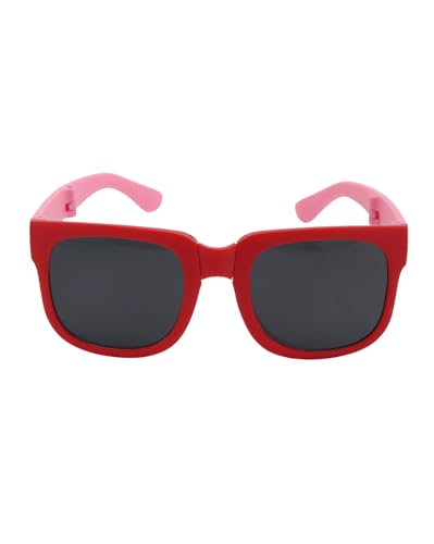 Carlton London Girls Red and Pink Toned UV Protected Black Lens Foldover Sunglass
