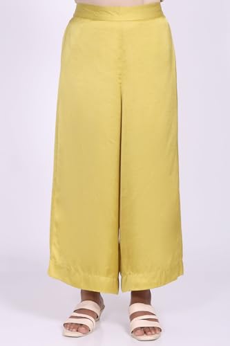 W for Woman Yellow Floral Printed Straight Kurta with Flared Pant and Dupatta Set - (WS13684-126969-M)