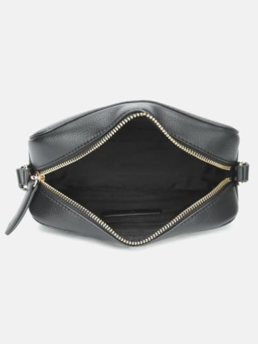 Solid Black Polyurethane Sling Bag