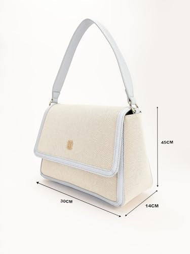 Tommy Hilfiger Solid Blue Polyester Handbag