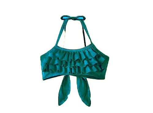 HIBA CREATIONS Baby Girl Kids Swimwear Set Bikini with Panty Green Colour 6-7 Years