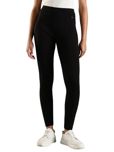 Slim Fit Solid Mid Rise Legging Black
