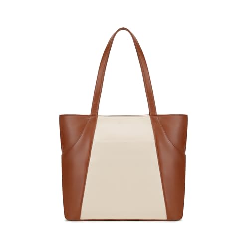 Fastrack Twintone Tote | Beige & Tan Women’S Handbag | Spacious Tote with Zipper Closure & Multiple Utility Pockets | 14" Laptop Compatible