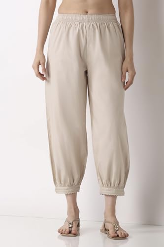 Biba Women Light Beige Cotton Salwar Pants_5XL