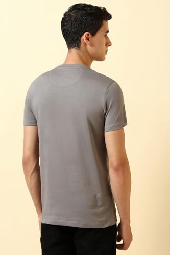Allen Solly Men Grey Graphic Print Crew Neck T-Shirt