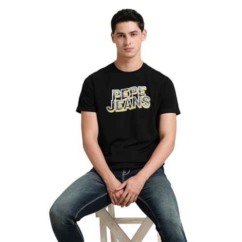 Pepe Jeans Men's Slim Fit T-Shirt (PM509824_Black