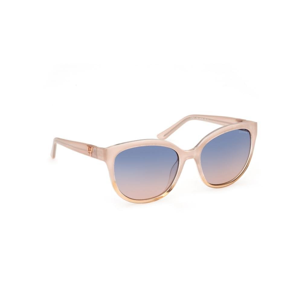 Guess sunglasses| 100% UV protected | Gradient | Full Rim | Round | Women | Large | Shiny Crystal Beige Polycarbonate Frame | Smoke Gradient Lens