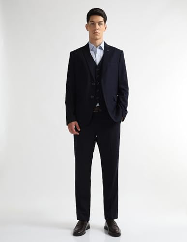 Arrow Men's Tailored Fit Three Piece Suit (ARAISU5603_Blue_42)