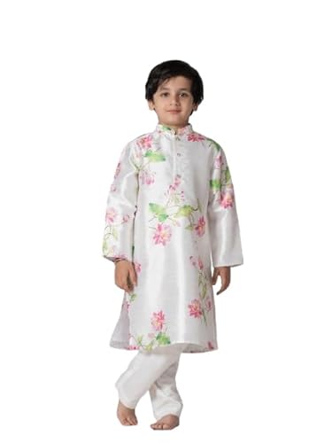SPUNKIES Boys Printed Kurta Set with Pajama | Elegant Festive Outfit for Kids | Traditional Ethnic Wear for Weddings & Celebrations | Comfortable & Stylish Kurta Pajama Set for Boys